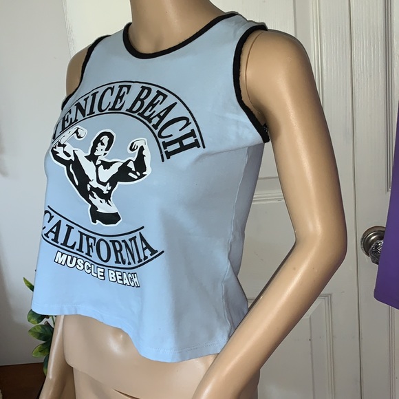 Venice beach California Muscle Beach crop tank top shirt S M L - Picture 6 of 9